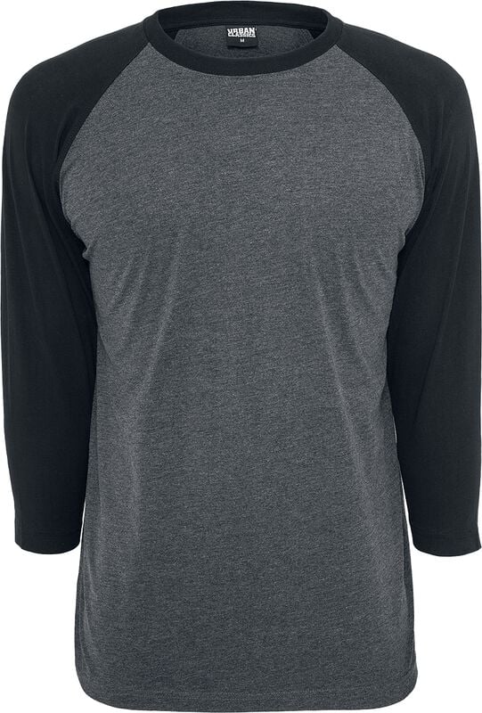 gothicana by emp "Contrast 3/4 Sleeve Raglan Tee" Long-sleeve Shirt charcoal-black by Urban Classics