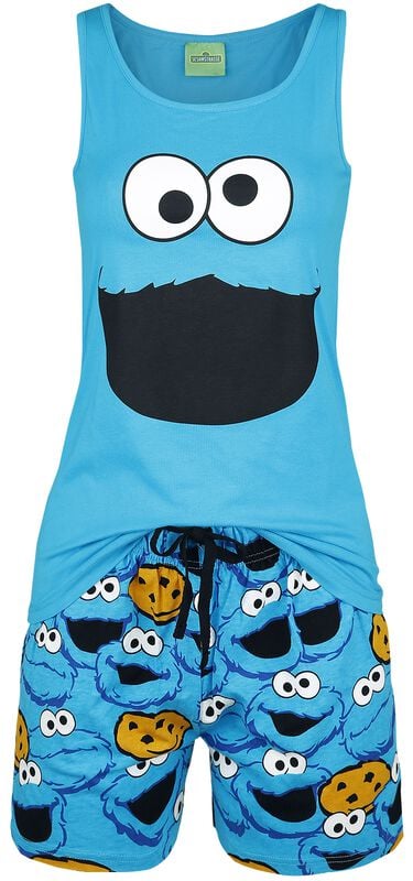 gothicana by emp "Cookie Monster - Face" Pyjama blue by Sesame Street