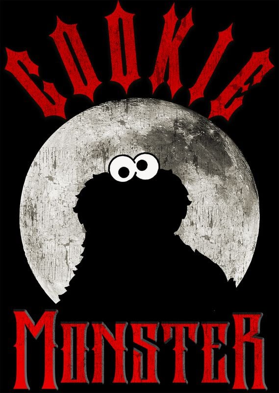 Gothicana By Emp "Cookie Monster - Moonlight" T-Shirt Black By Sesame Street
