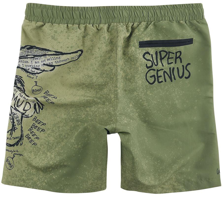 Gothicana By Emp "Coyote" Swim Shorts Olive By Looney Tunes