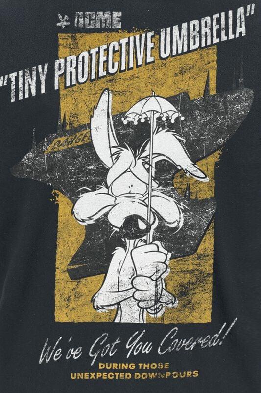 Gothicana By Emp "Coyote - Tiny Protective Umbrella" T-Shirt Black By Looney Tunes
