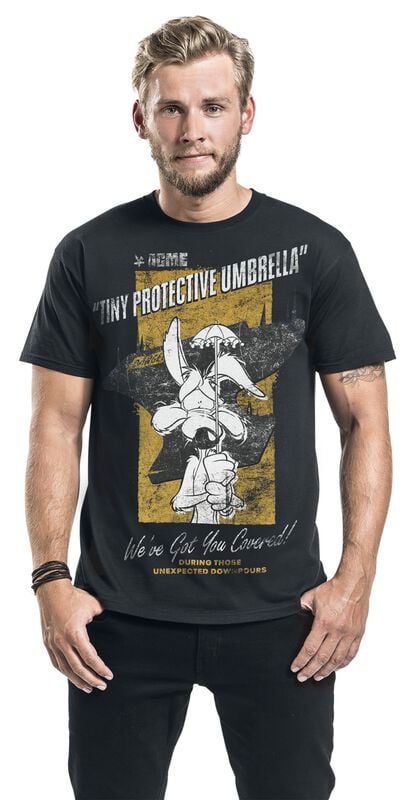 Gothicana By Emp "Coyote - Tiny Protective Umbrella" T-Shirt Black By Looney Tunes