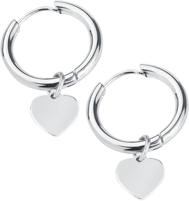 gothicana by emp "Creole Heart Hoop" Earring silver-coloured by etNox