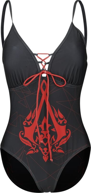 gothicana by emp "Crest" Swimsuit black-red by Assassin's Creed