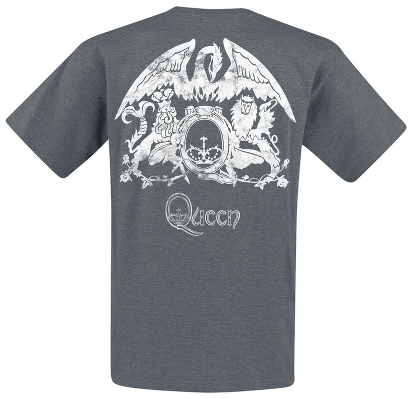 Gothicana By Emp "Crest" T-Shirt Mottled Grey By Queen