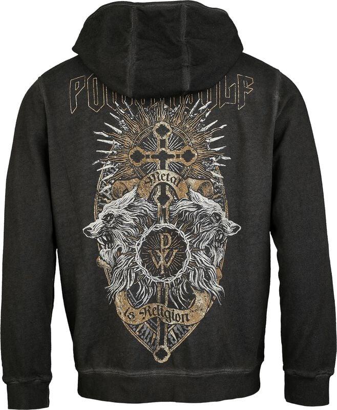 Gothicana By Emp "Crest Wolves" Hoodie Jacket Dark Grey By Powerwolf