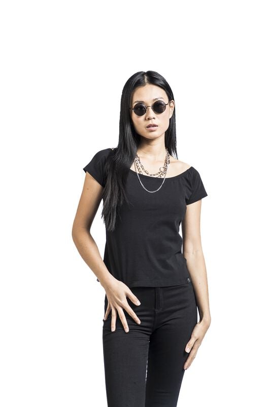Gothicana By Emp "Crop Top" T-Shirt Black By Black Premium By EMP
