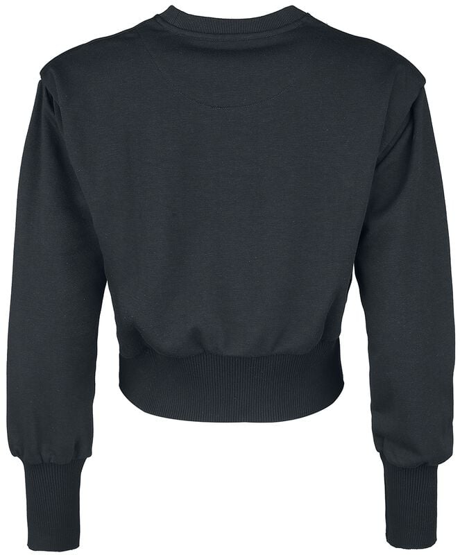 Gothicana By Emp "Cropped Sweatshirt With Asian Print" Sweatshirt Black By RED By EMP