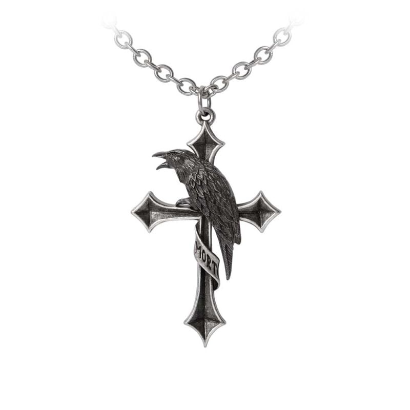 gothicana by emp "Crux Corvis Pendant" Necklace silver-coloured by Alchemy Gothic