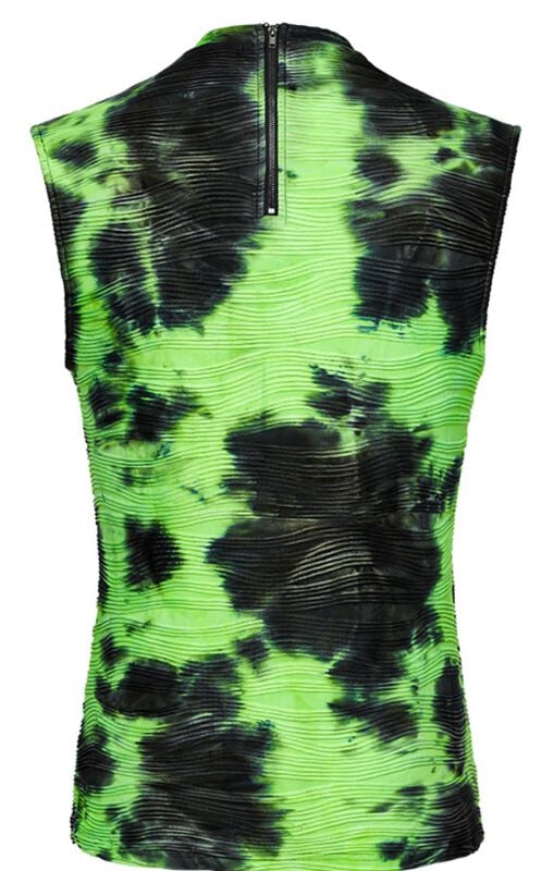 Gothicana By Emp "Cyber Vest" Tanktop Black-green By Punk Rave