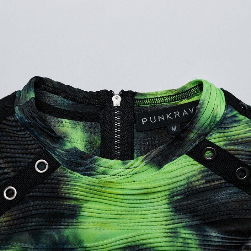 Gothicana By Emp "Cyber Vest" Tanktop Black-green By Punk Rave