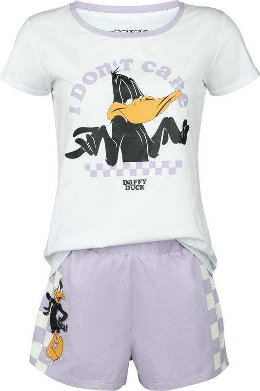 gothicana by emp "Daffy Duck - I Don't Care" Pyjama white/purple by Looney Tunes