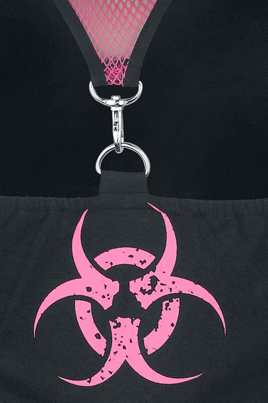 Gothicana By Emp "Danger Zone Top" Top Black-pink By Poizen Industries