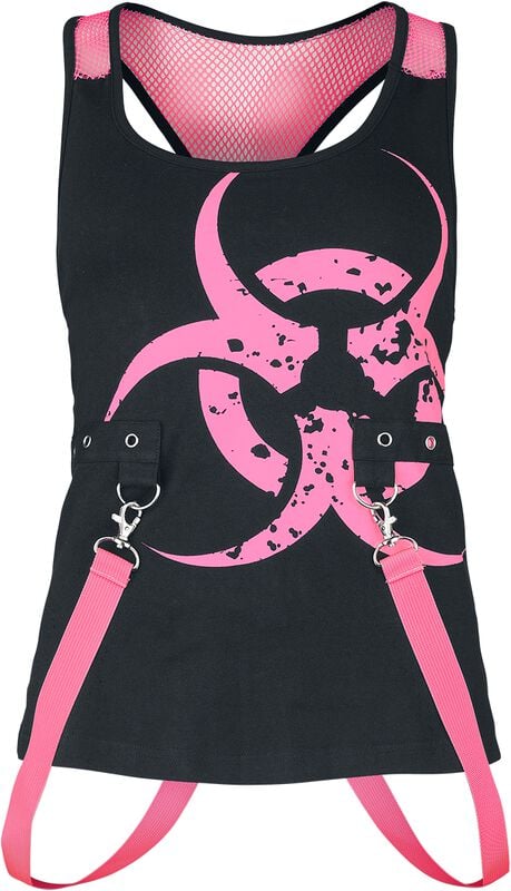 gothicana by emp "Danger Zone Top" Top black-pink by Poizen Industries