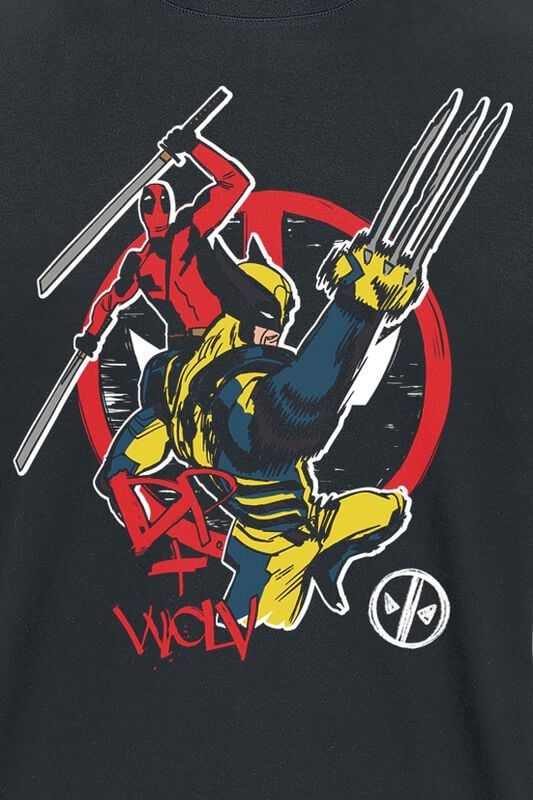 Gothicana By Emp "Deadpool And Wolverine" T-Shirt Black By Deadpool