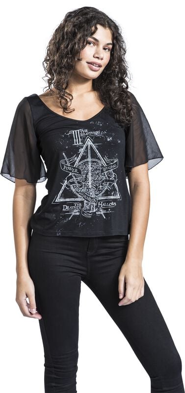 Gothicana By Emp "Deathly Hallows" T-Shirt Black By Harry Potter