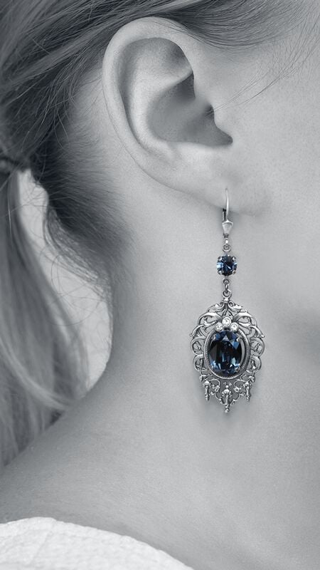 Gothicana By Emp "Deep Ocean" Earring Silver-coloured By Krikor