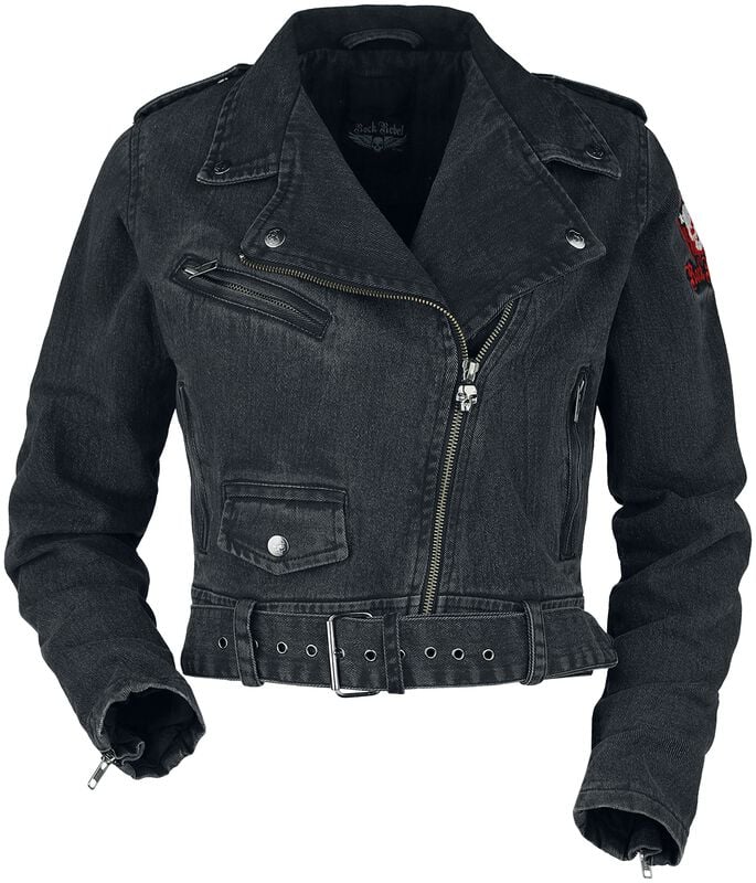 gothicana by emp "Denim biker jacket" Jeans Jacket grey by Rock Rebel by EMP