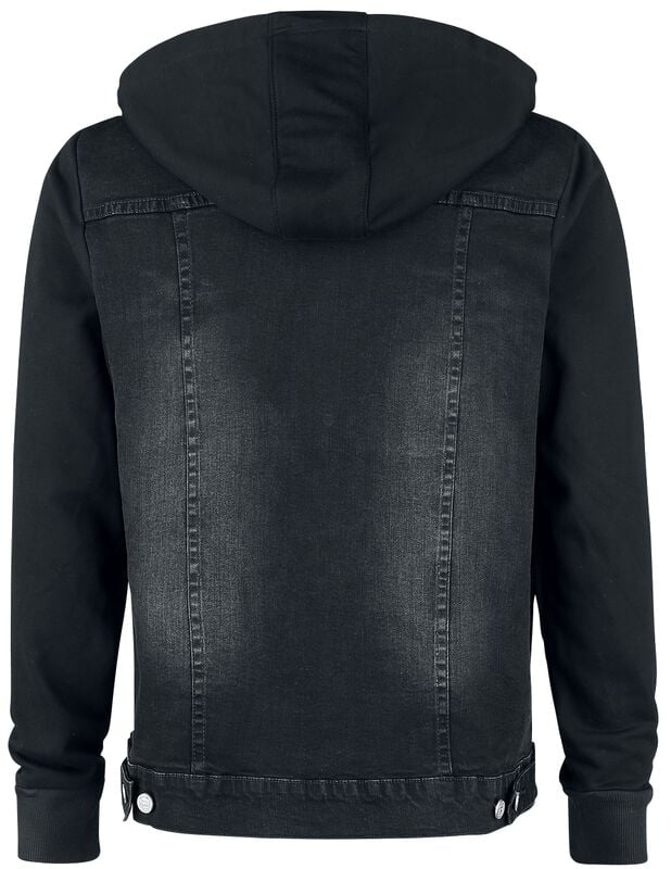 Gothicana By Emp "Denim Jacket With Sweat Sleeves And Hood" Jeans Jacket Black By RED By EMP
