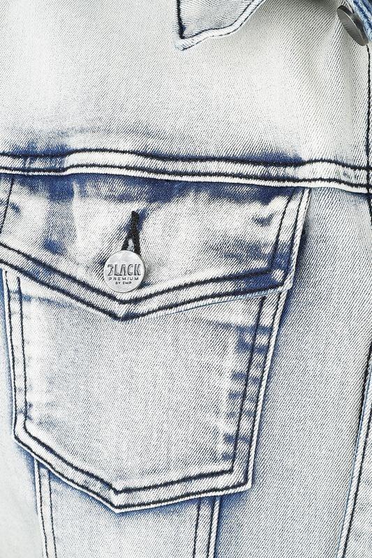 Gothicana By Emp "Denim Jacket With Sweat Sleeves And Hood" Jeans Jacket Blue-black By RED By EMP