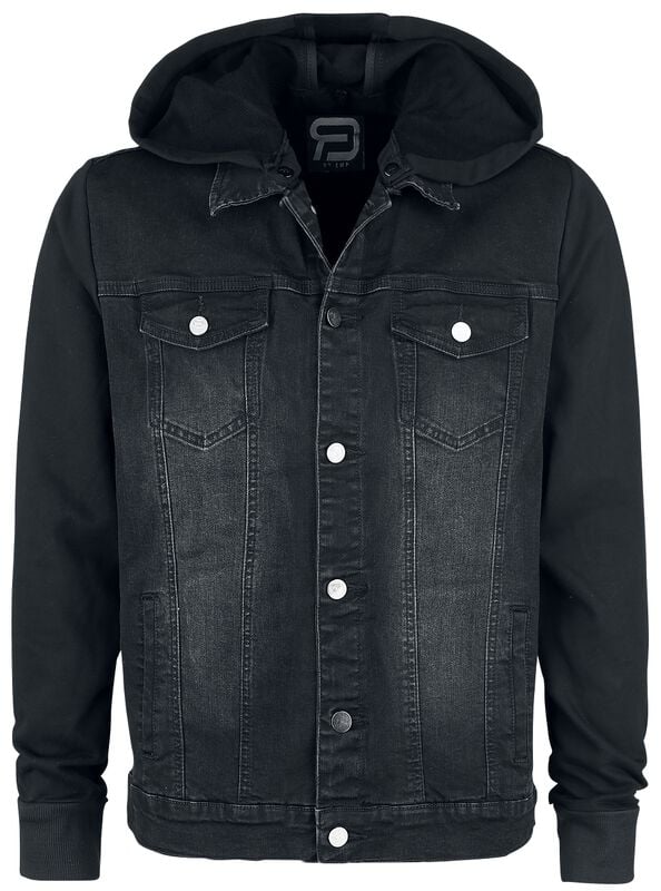 gothicana by emp "Denim Jacket with Sweat Sleeves and Hood" Jeans Jacket black by RED by EMP