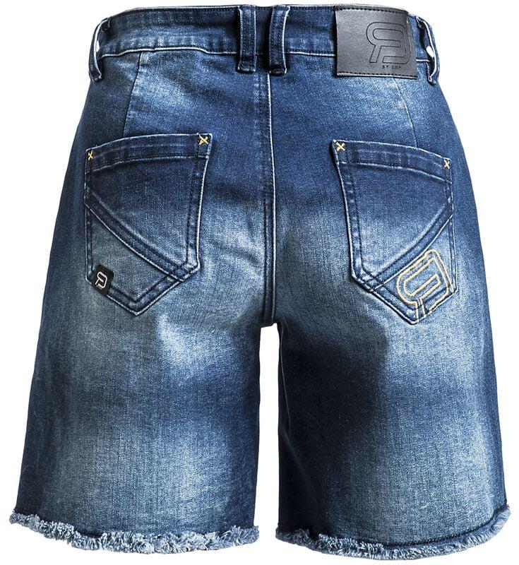 Gothicana By Emp "Denim Shorts With Distressed Detailing" Shorts Dark Blue By RED By EMP