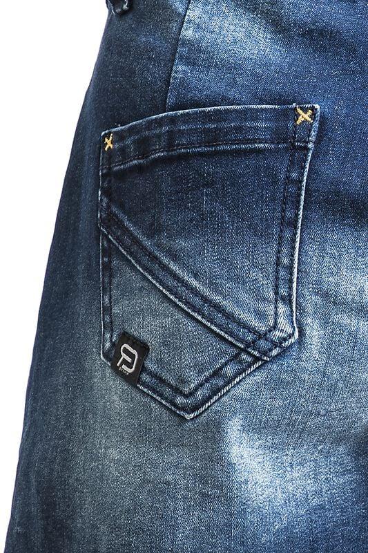 Gothicana By Emp "Denim Shorts With Distressed Detailing" Shorts Dark Blue By RED By EMP