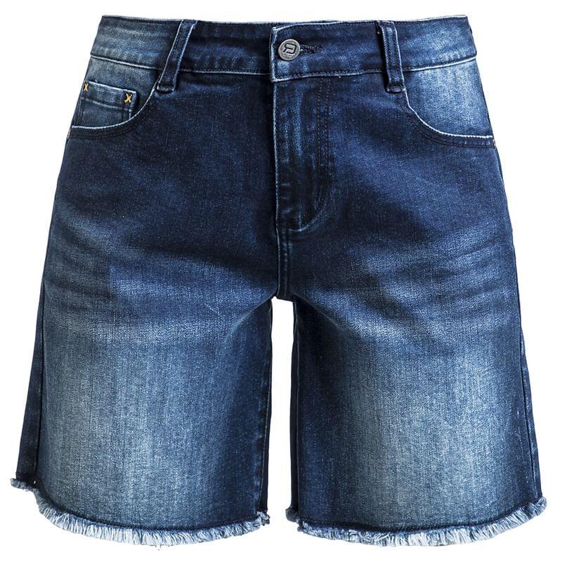 gothicana by emp "Denim shorts with distressed detailing" Shorts dark blue by RED by EMP