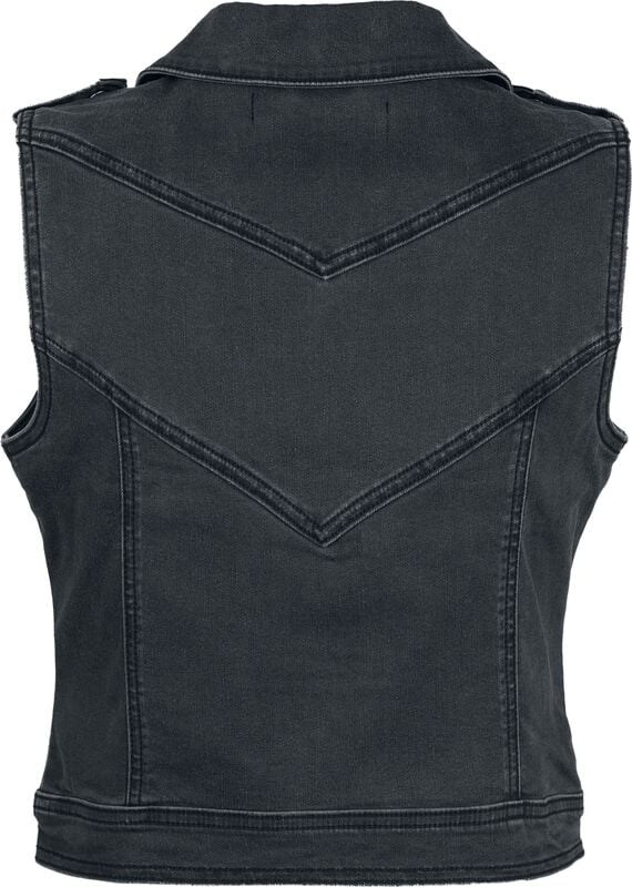 Gothicana By Emp "Denim Vest" Vest Grey By Black Premium By EMP