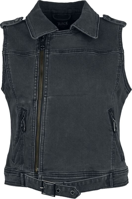 Gothicana By Emp "Denim Vest" Vest Grey By Black Premium By EMP