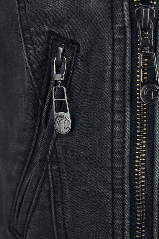 Gothicana By Emp "Denim Vest" Vest Grey By Black Premium By EMP