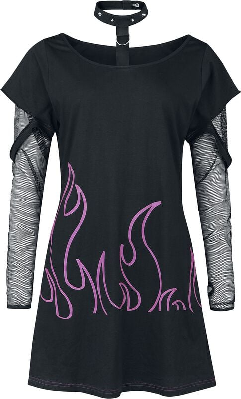 gothicana by emp "Depths Of Hell Top" Long-sleeve Shirt black-pink by Heartless