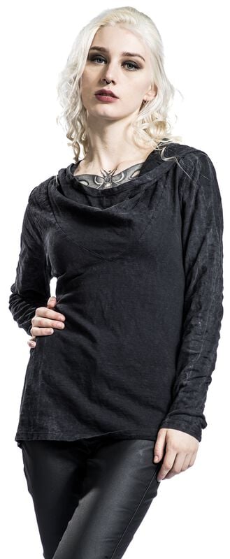 Gothicana By Emp "Deva Hooded Top" Hoodie Grey By Outer Vision