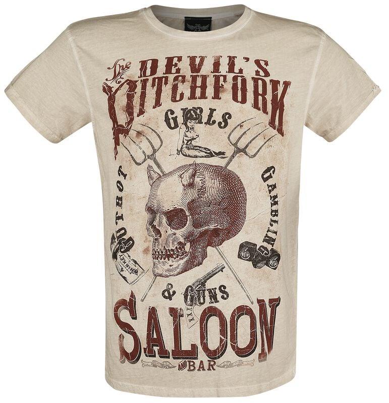 gothicana by emp "Devil's Saloon" T-Shirt beige by Alchemy England