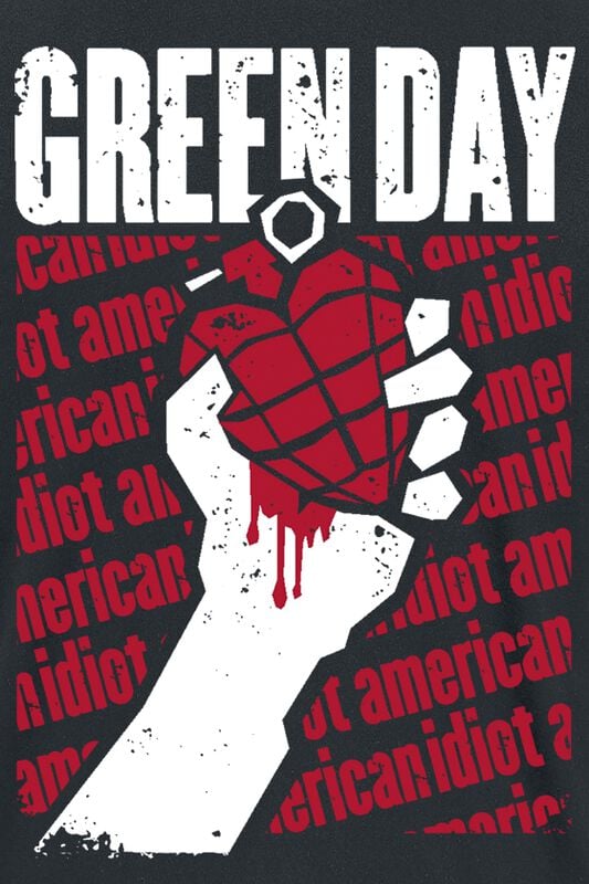 Gothicana By Emp "Diagonal Printed" T-Shirt Black By Green Day