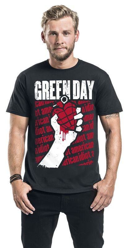 Gothicana By Emp "Diagonal Printed" T-Shirt Black By Green Day