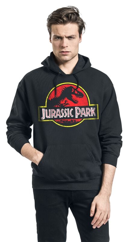 Gothicana By Emp "Distressed Logo" Hoodie Black By Jurassic Park