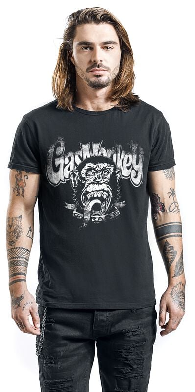 Gothicana By Emp "Distressed Monkey" T-Shirt Black By Gas Monkey Garage