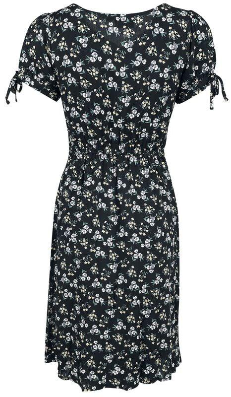 Gothicana By Emp "Ditsy Floral Tie Sleeve Dress" Midi Dress Multicolour By Voodoo Vixen