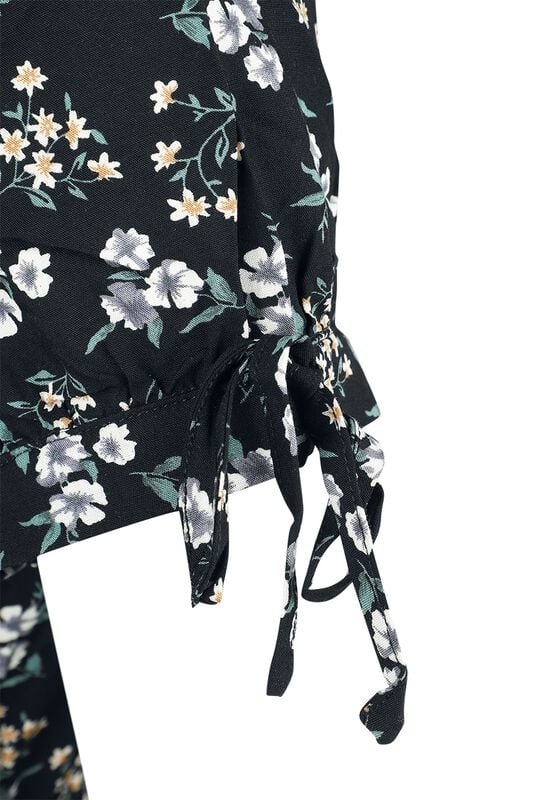 Gothicana By Emp "Ditsy Floral Tie Sleeve Dress" Midi Dress Multicolour By Voodoo Vixen