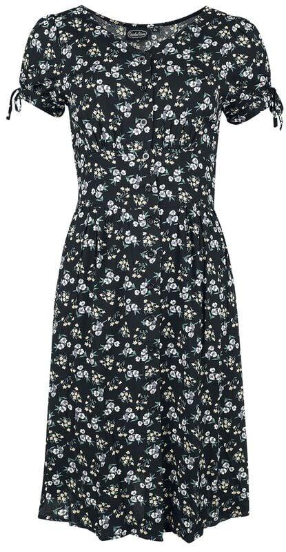 gothicana by emp "Ditsy Floral Tie Sleeve Dress" Midi Dress multicolour by Voodoo Vixen