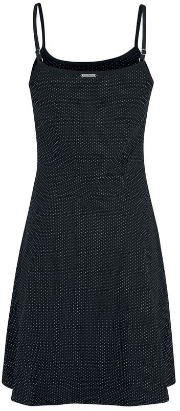 Gothicana By Emp "Dotties Cherry Dress" Midi Dress Black-white By Pussy Deluxe