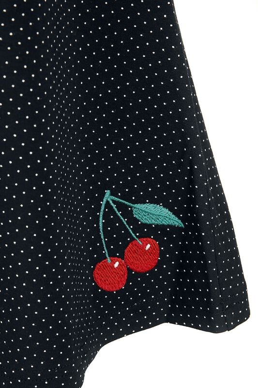 Gothicana By Emp "Dotties Cherry Dress" Midi Dress Black-white By Pussy Deluxe