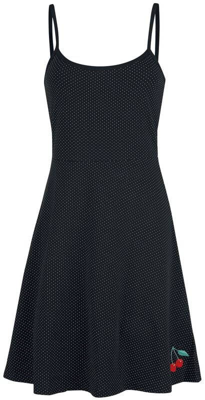 gothicana by emp "Dotties Cherry Dress" Midi Dress black-white by Pussy Deluxe