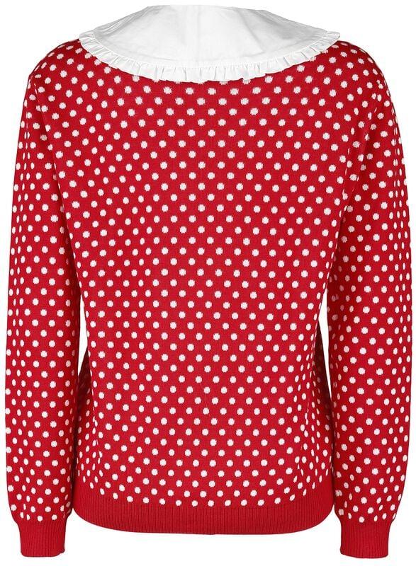 Gothicana By Emp "Dotties Knit Pullover & Collar" Knit Jumper Red-white By Pussy Deluxe
