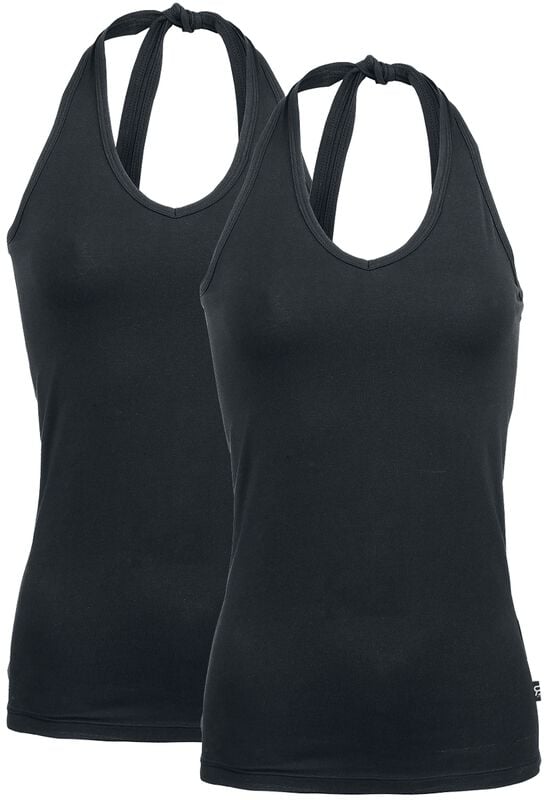 gothicana by emp "Double-Pack Halterneck Tops" Halternecks black by RED by EMP