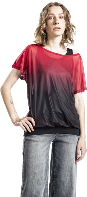 Gothicana By Emp "Double-Pack Mesh T-shirt And Vest" T-Shirt Bordeaux-black By RED By EMP