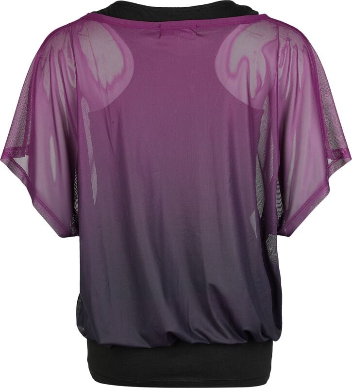 Gothicana By Emp "Double-Pack T-shirt And Vest" T-Shirt Black-lilac By RED By EMP