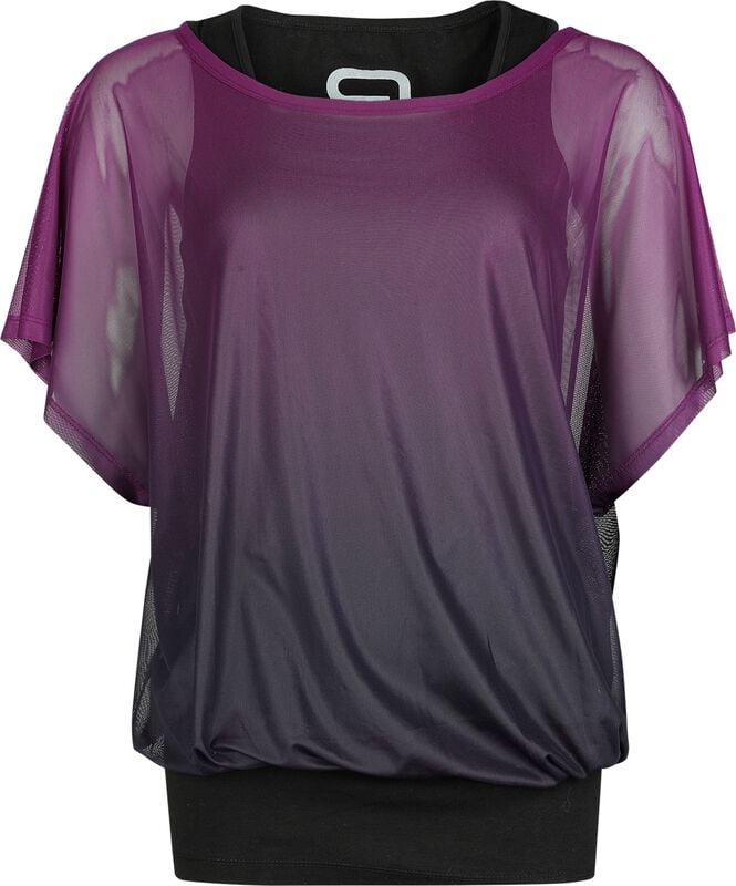 gothicana by emp "Double-Pack T-shirt and Vest" T-Shirt black-lilac by RED by EMP