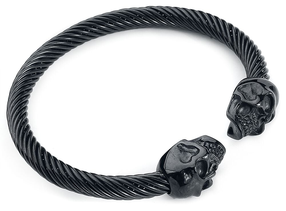 Gothicana By Emp "Double Skull" Bracelet Black By EtNox Hard And Heavy